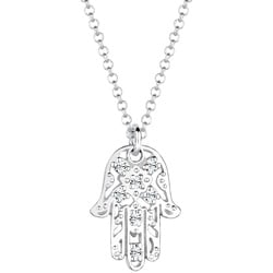 Elli Hamsa Hand der Fatima Kristalle 925 Silber Ketten   Damen