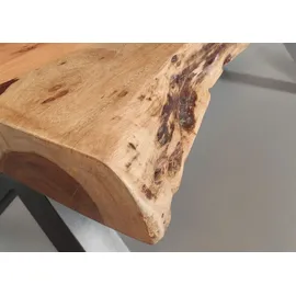 Massivmoebel24 Esstisch Akazie 260x100x76 natur lackiert IRON LABEL #129