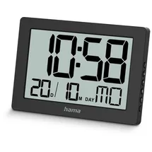 Hama digitale Wanduhr Ko Tao schwarz Kunststoff 16,0 x 11,0 cm