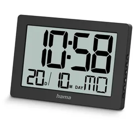 Hama digitale Wanduhr Ko Tao schwarz Kunststoff 16,0 x 11,0 cm