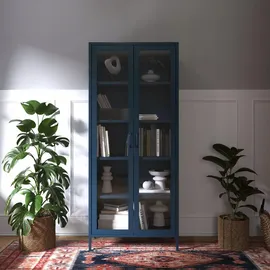 Jan Nowak Vitrine Angelo 80 x 185 x 45 cm Dunkelblau