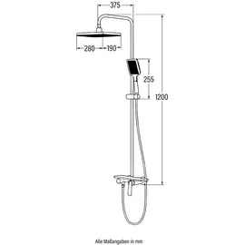 Home Deluxe Iconic Duscharmatur mit Ablage Weiß 120 cm
