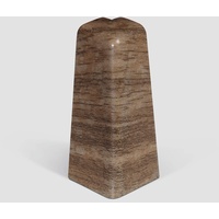 EGGER Außenecke Sockelleiste Nußbaum braun für einfache Montage von 60mm Laminat Fußleisten | Inhalt 2 Stück | Kunststoff robust | Holz Optik dunkel braun