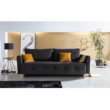 INOSIGN Schlafsofa »Nordic«, mit Federkern und Metallbeinen, Steppung im Sitzbereich schwarz