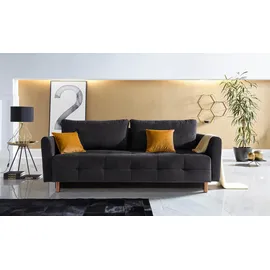 INOSIGN Schlafsofa »Nordic«, mit Federkern und Metallbeinen, Steppung im Sitzbereich schwarz