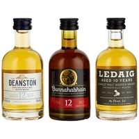 Ledaig Single Malt Miniaturenset - schottische Whiskyreise - Bunnahabhain, Deanston und Ledaig (3 x 0,05 l)