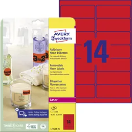 Avery Zweckform 350er-Pack Neon-Etiketten rot