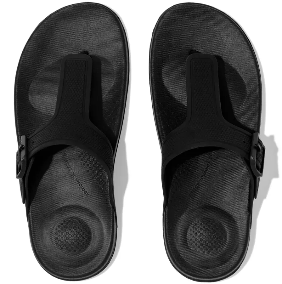 Fitflop Zehentrenner »IQUSHION ADJUSTABLE BUCKLE FLIP-FLOPS«, Sommerschuh, Schlappen, Badeschuh mit verstellbarer Schnalle Fitflop schwarz 41