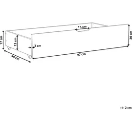 Beliani Bettschublade 2er Set Kiefernholz RUMILLY Marineblau
