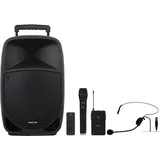 Fonestar MALIBU-312 Tragbare Bluetooth-Lautsprecher 250W 2 Mikrofone Karaoke Trolley Akku-Pack