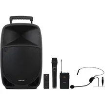 Fonestar MALIBU-312 Tragbare Bluetooth-Lautsprecher 250W 2 Mikrofone Karaoke Trolley Akku-Pack