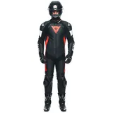 Dainese Tosa Lederkombi - Black / Fluo Red / White - 58