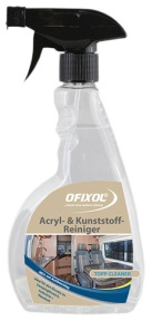 Ofixol Acryl- & Kunststoffreiniger, Spezialprodukt zur Reinigung von Acryl- & Kunststoffflächen, 0,5 Liter - Sprühflasche