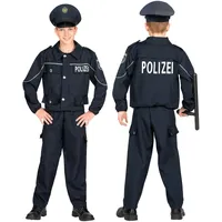 W WIDMANN MILANO Party Fashion - Polizei Kinderkostüm, Deutscher Polizist Outfit mit Oberteil, Hose und Mütze