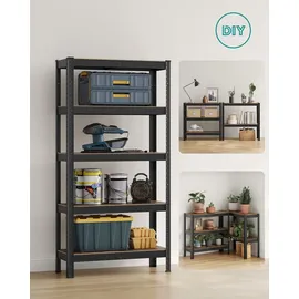 Songmics Lagerregal Stahl 75 x 30 x 150 cm schwarz 5 Fachböden