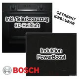 Herdset Bosch Backofen AutoPilot mit Induktionskochfeld PowerBoost autark, 60cm