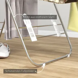 Homcom Wäscheständer 1,48 m Silber/Weiß
