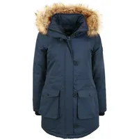 Oxmo Wintermantel Parka Mantel mit Kapuze - blau / M