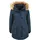 Oxmo Wintermantel Parka Mantel mit Kapuze - blau / M