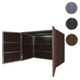 WPC-Fahrradgarage HWC-J29, Geräteschuppen Fahrradbox, Metall Holzoptik abschließbar ~ 4 Räder 172x213x160cm braun