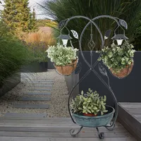 Harms Import Pflanzenständer Solar Blumentopfleuchte Außenlampe Garten Dekoration Außen