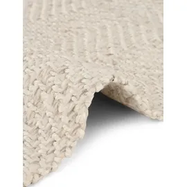 ELLE DECORATION Woll- & Jute Läufer Majoli - Natürlich & Handgewebt, Naturteppich, Geflochtenes Herringbone Design, Fischgrätenoptik, Skandi für Wohnzimmer, Schlafzimmer, Flur - Natur Weiß, 80x200 cm
