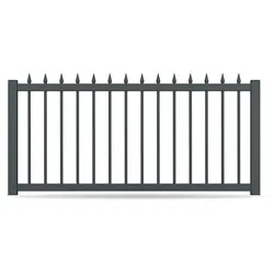Zaun, Aluminium, Anthrazit, Modell Duisburg, flexible Befestigungssysteme, Zaunelement individuell konfigurierbar