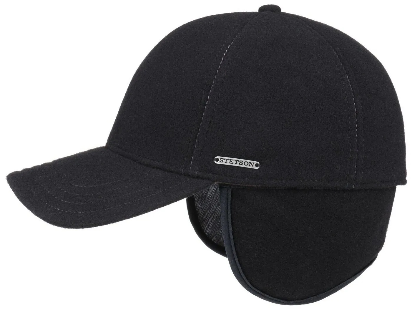 Stetson Baseball Cap Vaby Kaschmir Ohren- und Nackenschutz schwarz 57/M