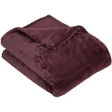 ZOLLNER Kuscheldecke,, Bordeaux, Textil, 220x240 cm, Oeko-Tex® Standard 100, Wohntextilien, Decken, Kuscheldecken