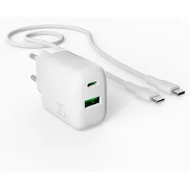 PURO PROLITE 20W USB-A / USB-C Wandladegerät + - Kabel 1.2m Weiß