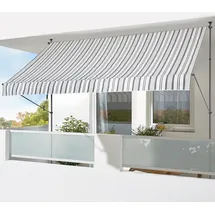 Konifera Klemmmarkise 300 x 150 cm Grau/Weiß