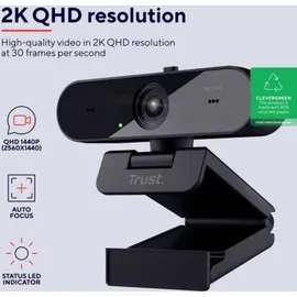 Trust TW-250 QHD Webcam Schwarz