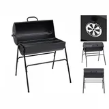 vidaXL Grill mit 2 Grillrosten Schwarz 80x95x90 cm Stahl