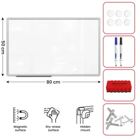 ALLboards Whiteboard 80 x 50 cm Weiß