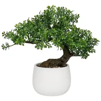 luxuskollektion Kunstpflanze Bonsai Baum im Keramiktopf 25 cm Podocarpus