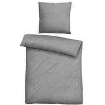 biberna Bettwäsche 135 x 200 cm Musselin Sturmgrau