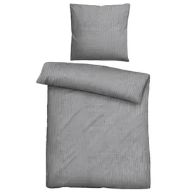 biberna Bettwäsche 135 x 200 cm Musselin Sturmgrau