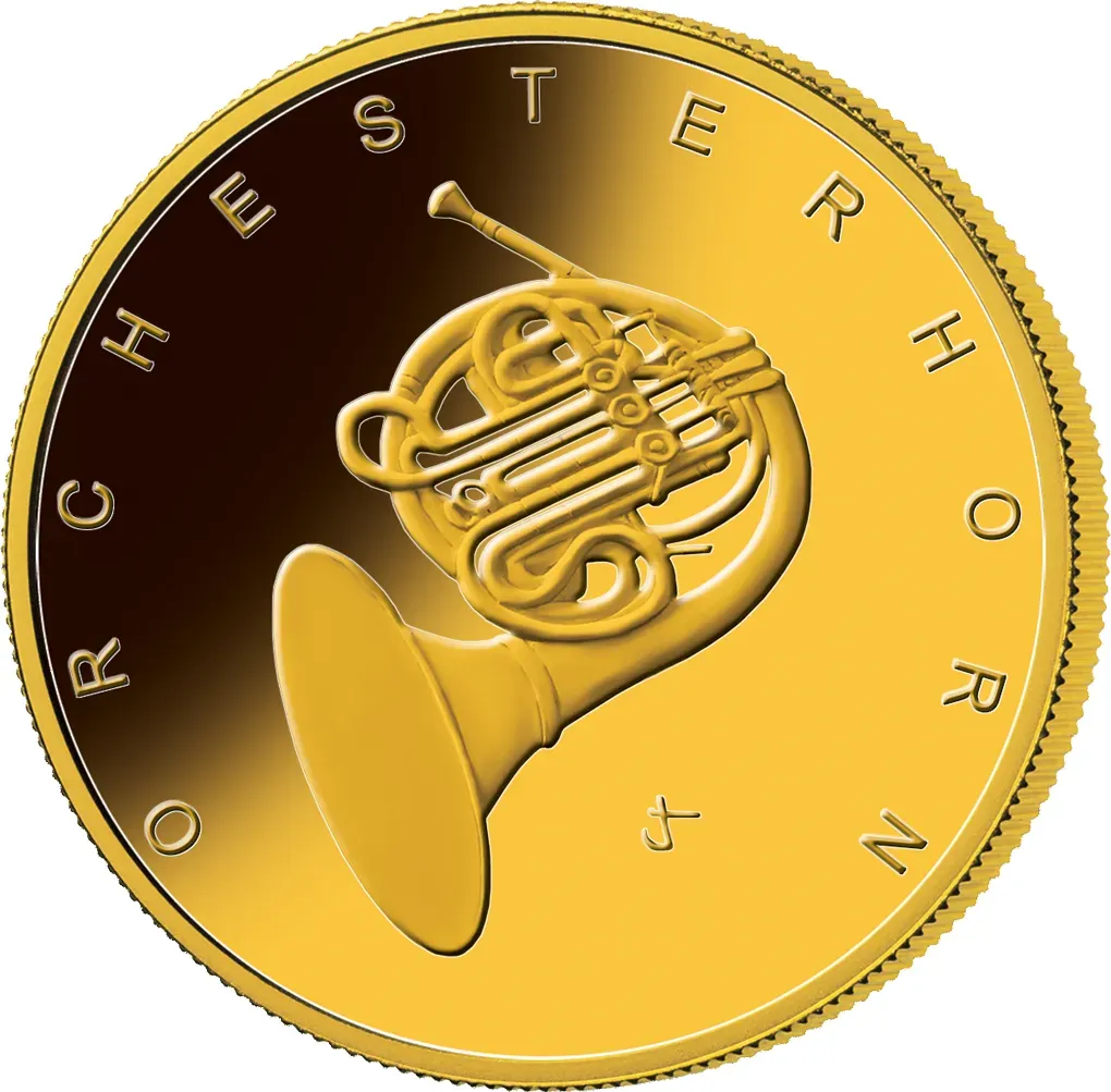 Die offizielle deutsche 50-Euro-Goldmünze "Orchesterhorn" 2020 - Prägezeichen unserer Wahl