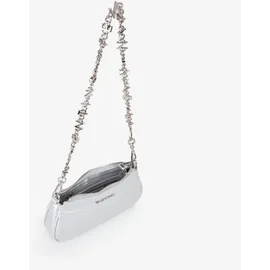 Valentino Elly Schultertasche Kunstleder Silber/Weiß