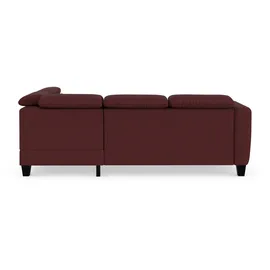 sit&more Ecksofa SIT & MORE "Belluci L-Form", lila (chianti), B:249cm H:85cm T:195cm, Sofas, Ecksofa, inklusive Federkern, wahlweise mit Bettfunktion und Bettkasten