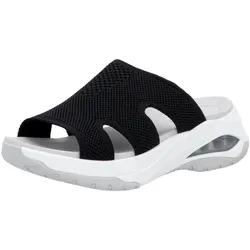 Pantolette »vegan«, Sommerschuh, Hausschuh, Keilabsatz, in der Maschine waschbar, Gr. 42, schwarz, , 67940734-42
