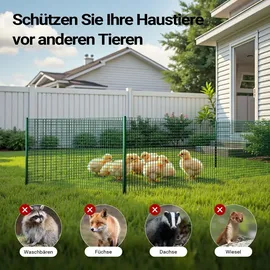 Wiltec Maschendrahtzaun 1x5 m Grün 50 cm