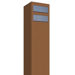 Bravios Briefkasten Briefkastenanlage Monolith for Two Rost mit Edels