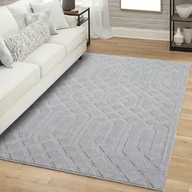 Carpet City "FLAIR138", grau, B:160cm H:11mm L:230cm, Obermaterial: 50% Polyester, 50% Polypropylen, Teppiche Teppich, Kurzflor-Teppich, Skandi-Stil, Wohnzimmer