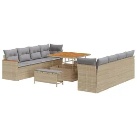 vidaXL Garten-Lounge-Set 11-tlg. beige