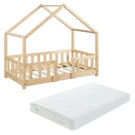 [en.casa] Kinderbett Treviolo 70 x 140 cm Kiefer natur beige