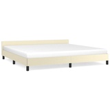 vidaXL Bettgestell mit Kopfteil ohne Matratze Creme 200x200 cm