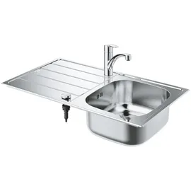 Grohe Eurosmart Set Küchenspüle und Küchenarmatur - edelstahl