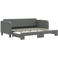 VidaXL Tagesbett Ausziehbar Dunkelgrau 80x200 cm Stoff