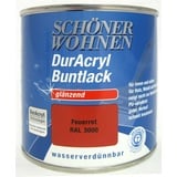 Duracryl Buntlack glänzend Feuerrot RAL 3000 wasserverdünnbar 375 ml